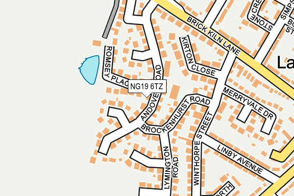 NG19 6TZ map - OS OpenMap – Local (Ordnance Survey)