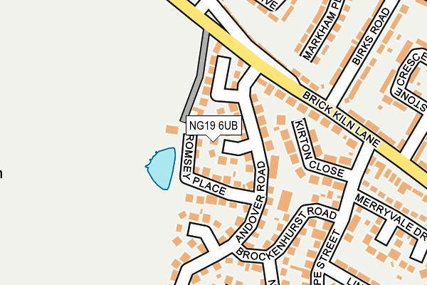 NG19 6UB map - OS OpenMap – Local (Ordnance Survey)