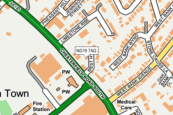 NG19 7AQ map - OS OpenMap – Local (Ordnance Survey)