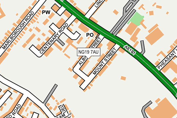 NG19 7AU map - OS OpenMap – Local (Ordnance Survey)