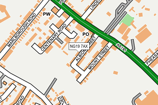 NG19 7AX map - OS OpenMap – Local (Ordnance Survey)
