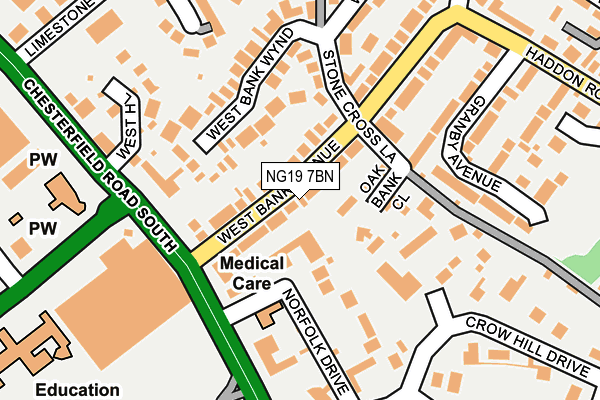 NG19 7BN map - OS OpenMap – Local (Ordnance Survey)