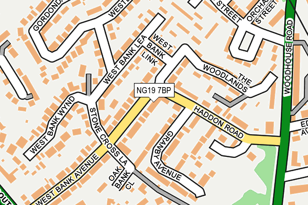NG19 7BP map - OS OpenMap – Local (Ordnance Survey)