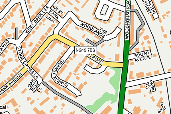 NG19 7BS map - OS OpenMap – Local (Ordnance Survey)