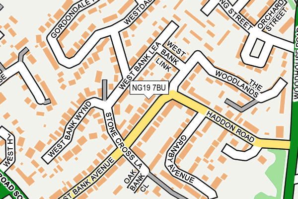 NG19 7BU map - OS OpenMap – Local (Ordnance Survey)