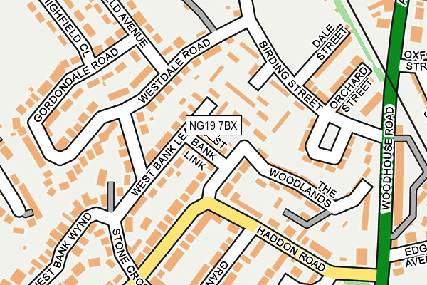 NG19 7BX map - OS OpenMap – Local (Ordnance Survey)