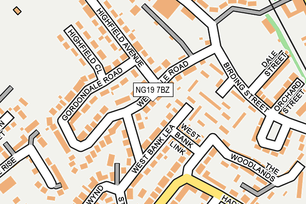 NG19 7BZ map - OS OpenMap – Local (Ordnance Survey)