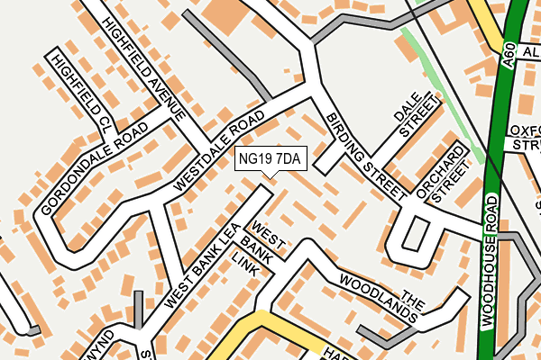 NG19 7DA map - OS OpenMap – Local (Ordnance Survey)