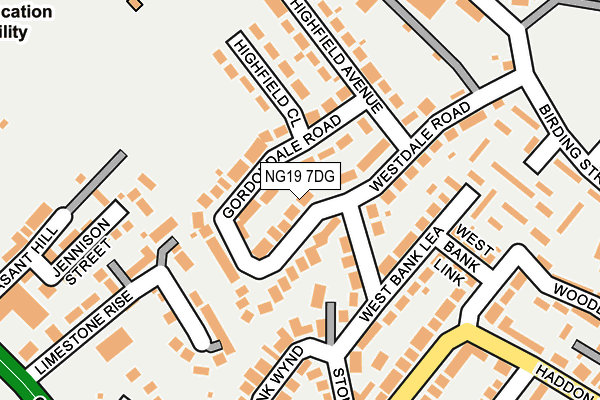 NG19 7DG map - OS OpenMap – Local (Ordnance Survey)