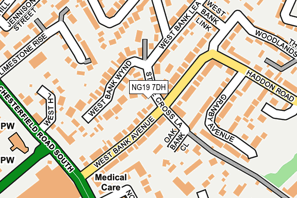 NG19 7DH map - OS OpenMap – Local (Ordnance Survey)