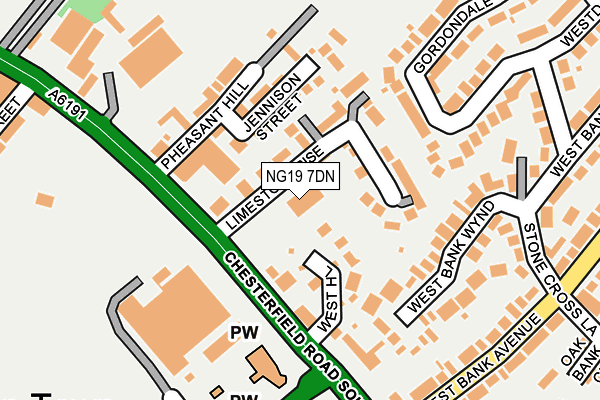 NG19 7DN map - OS OpenMap – Local (Ordnance Survey)