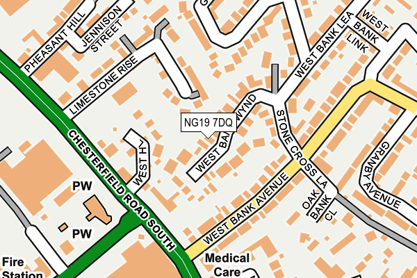 NG19 7DQ map - OS OpenMap – Local (Ordnance Survey)