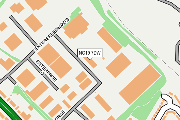 NG19 7DW map - OS OpenMap – Local (Ordnance Survey)