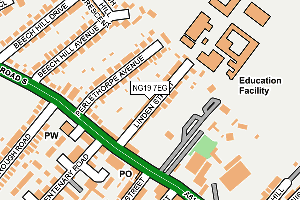 NG19 7EG map - OS OpenMap – Local (Ordnance Survey)