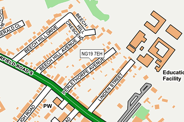 NG19 7EH map - OS OpenMap – Local (Ordnance Survey)