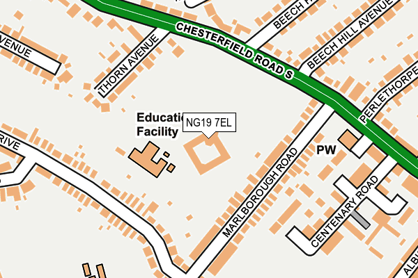 NG19 7EL map - OS OpenMap – Local (Ordnance Survey)