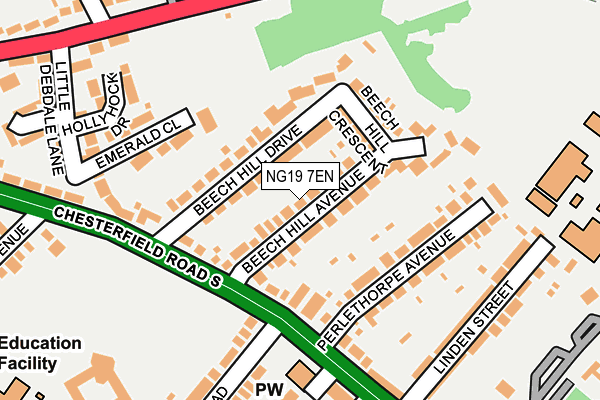 NG19 7EN map - OS OpenMap – Local (Ordnance Survey)