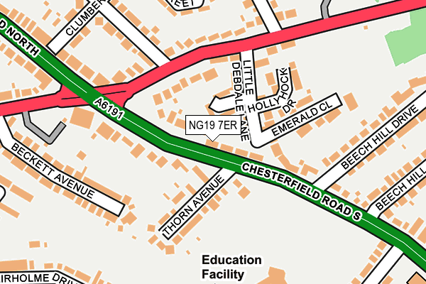 NG19 7ER map - OS OpenMap – Local (Ordnance Survey)