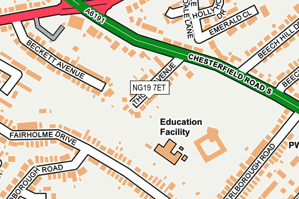 NG19 7ET map - OS OpenMap – Local (Ordnance Survey)