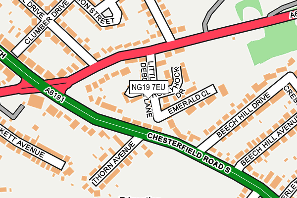 NG19 7EU map - OS OpenMap – Local (Ordnance Survey)