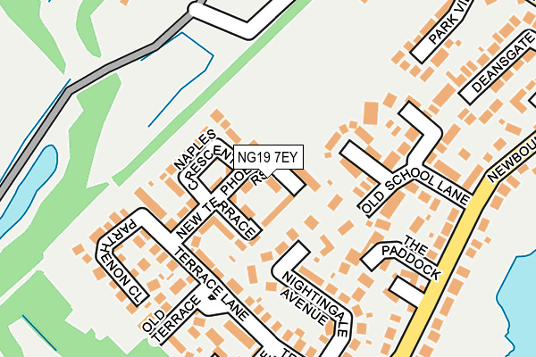 NG19 7EY map - OS OpenMap – Local (Ordnance Survey)