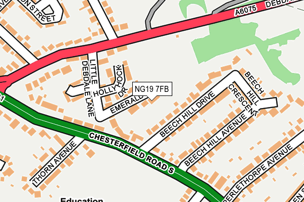 NG19 7FB map - OS OpenMap – Local (Ordnance Survey)