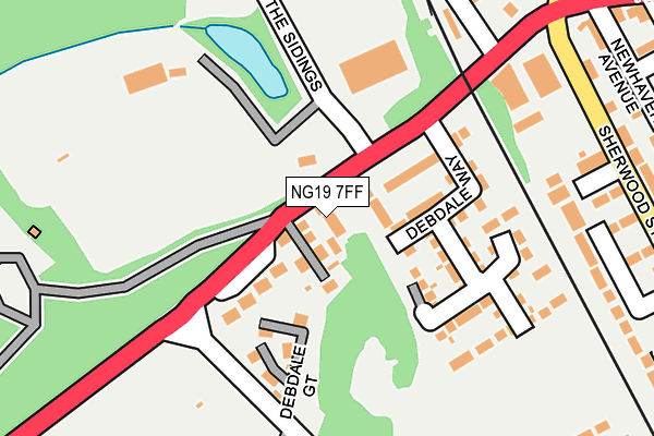 NG19 7FF map - OS OpenMap – Local (Ordnance Survey)