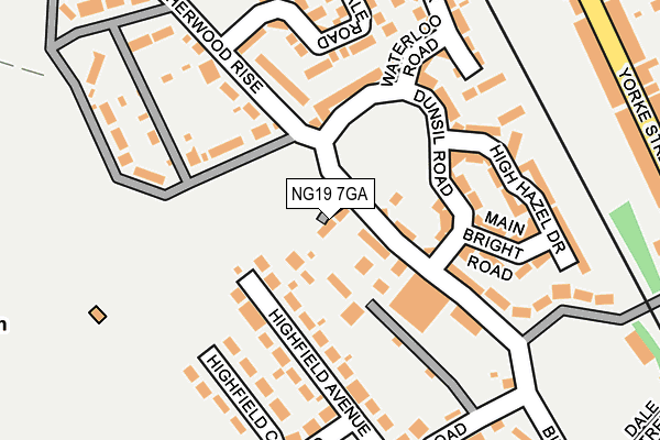 NG19 7GA map - OS OpenMap – Local (Ordnance Survey)
