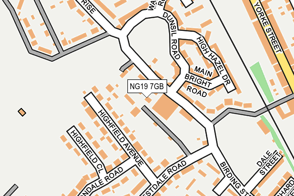 NG19 7GB map - OS OpenMap – Local (Ordnance Survey)