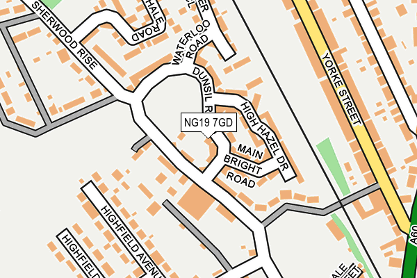 NG19 7GD map - OS OpenMap – Local (Ordnance Survey)