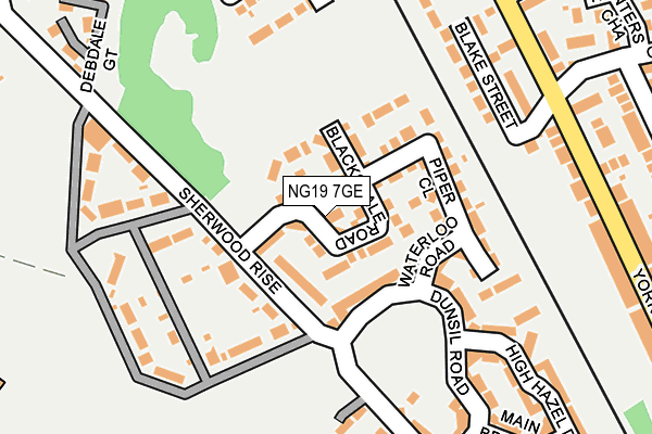 NG19 7GE map - OS OpenMap – Local (Ordnance Survey)