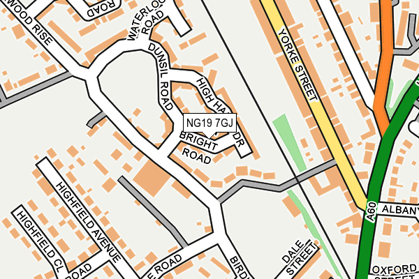 NG19 7GJ map - OS OpenMap – Local (Ordnance Survey)