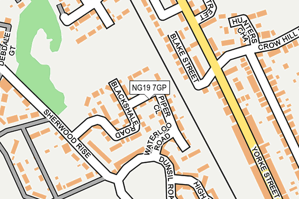 NG19 7GP map - OS OpenMap – Local (Ordnance Survey)