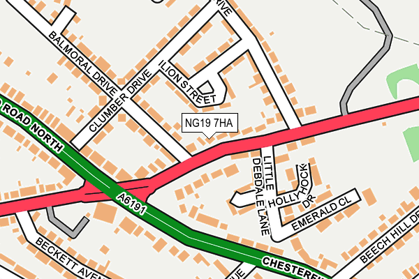 NG19 7HA map - OS OpenMap – Local (Ordnance Survey)