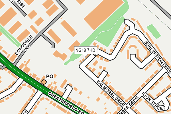 NG19 7HD map - OS OpenMap – Local (Ordnance Survey)