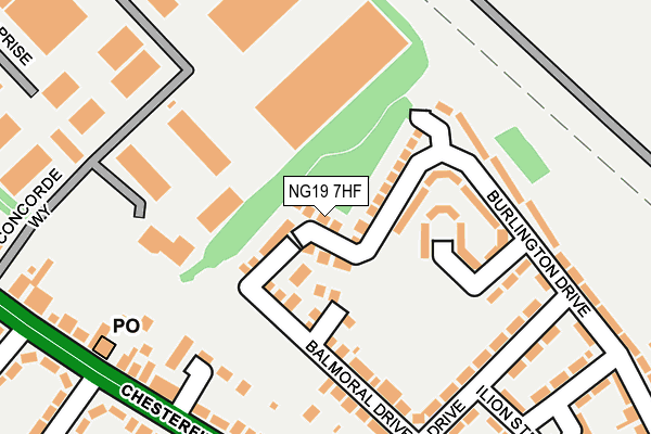 NG19 7HF map - OS OpenMap – Local (Ordnance Survey)