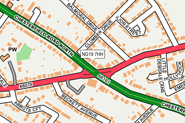 NG19 7HH map - OS OpenMap – Local (Ordnance Survey)