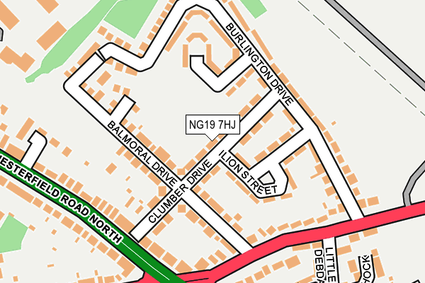 NG19 7HJ map - OS OpenMap – Local (Ordnance Survey)