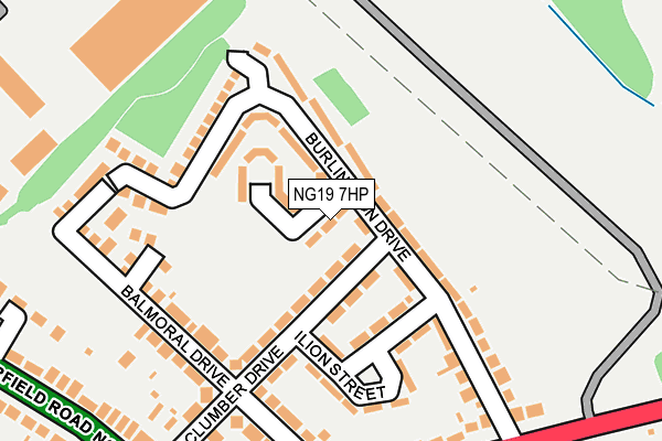 NG19 7HP map - OS OpenMap – Local (Ordnance Survey)