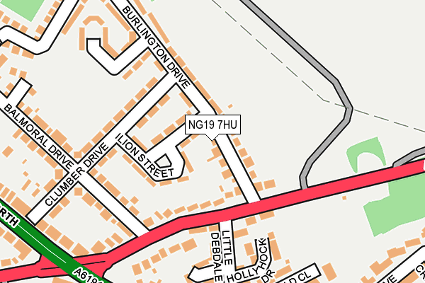 NG19 7HU map - OS OpenMap – Local (Ordnance Survey)