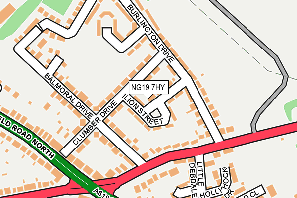 NG19 7HY map - OS OpenMap – Local (Ordnance Survey)