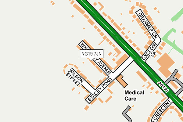 NG19 7JN map - OS OpenMap – Local (Ordnance Survey)