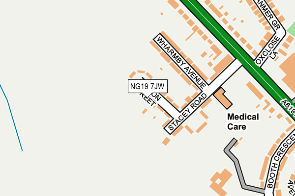 NG19 7JW map - OS OpenMap – Local (Ordnance Survey)
