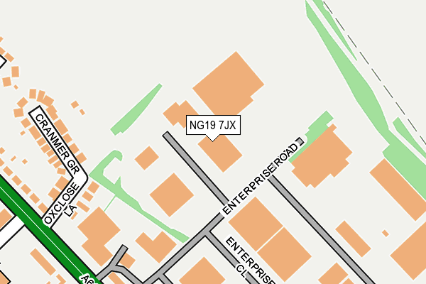 NG19 7JX map - OS OpenMap – Local (Ordnance Survey)