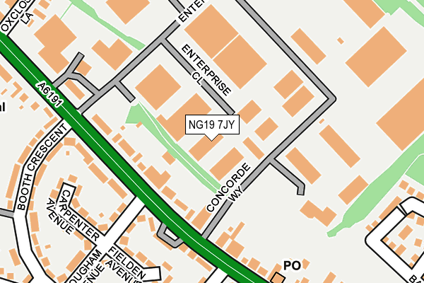 NG19 7JY map - OS OpenMap – Local (Ordnance Survey)