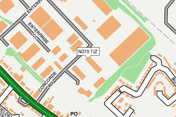 NG19 7JZ map - OS OpenMap – Local (Ordnance Survey)