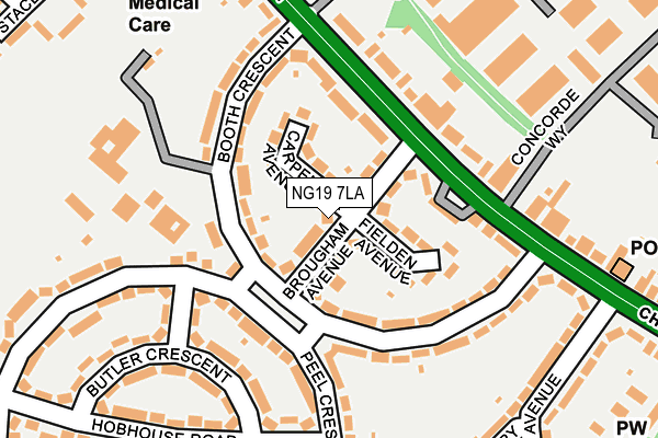 NG19 7LA map - OS OpenMap – Local (Ordnance Survey)