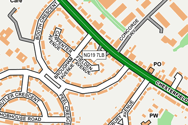 NG19 7LB map - OS OpenMap – Local (Ordnance Survey)
