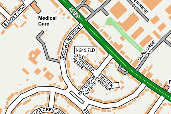 NG19 7LD map - OS OpenMap – Local (Ordnance Survey)