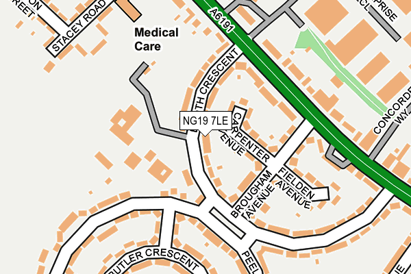 NG19 7LE map - OS OpenMap – Local (Ordnance Survey)